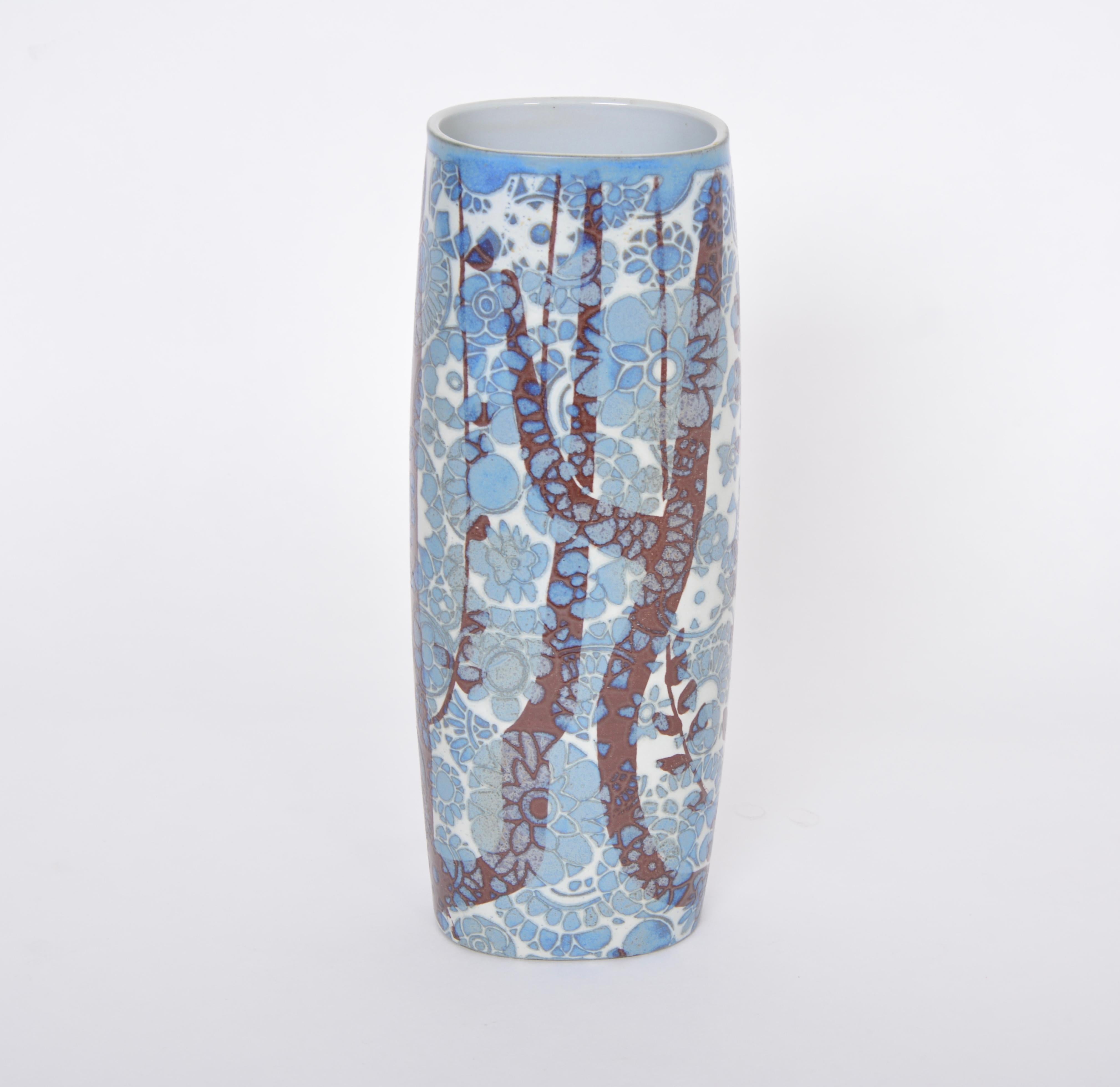 Ceramic Tall Danish Midcentury Baca Vase by Johanne Gerber for Royal Copenhagen