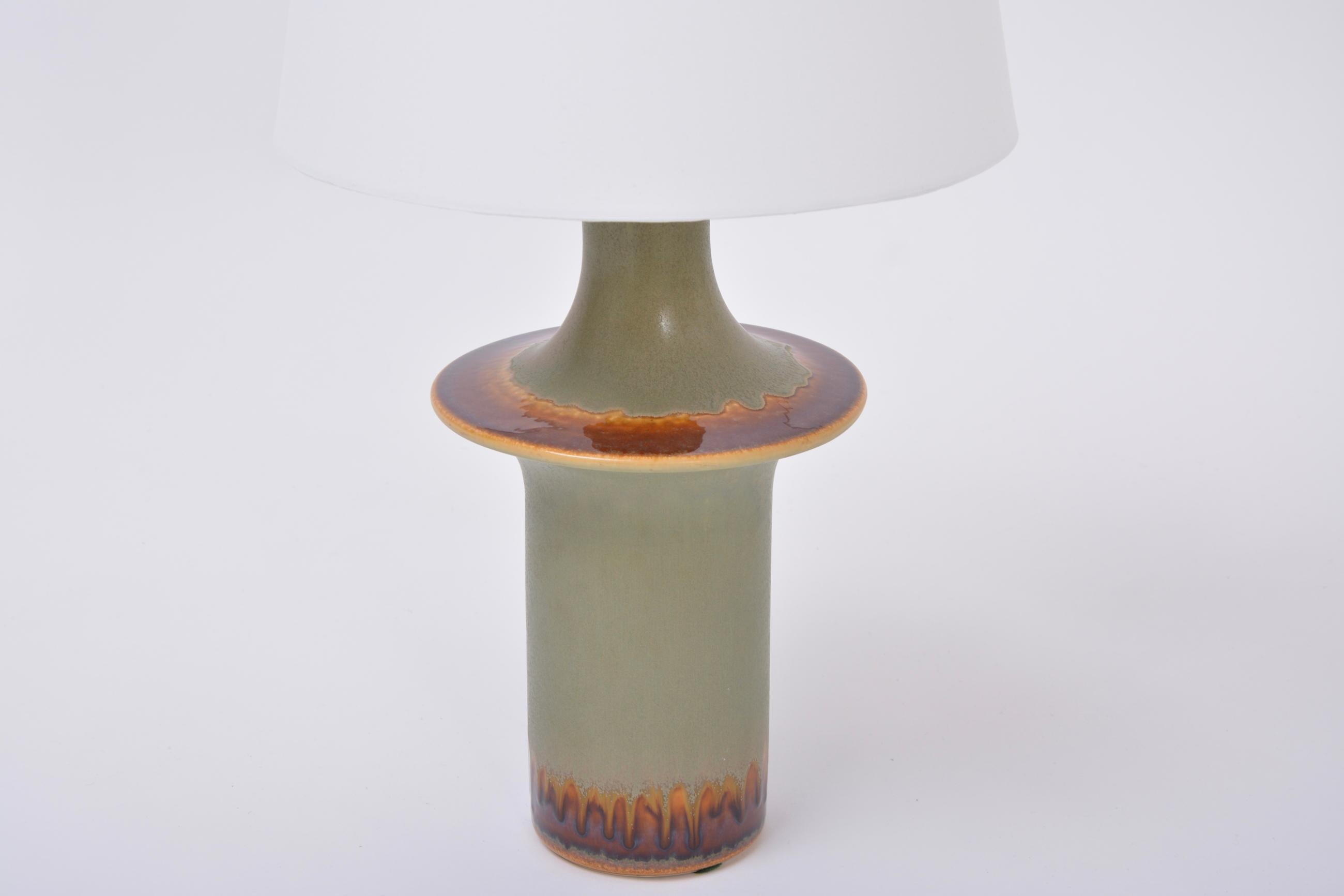 Glazed Tall Danish Mid-Century Modern Ceramic Table Lamp by Soholm For Sale