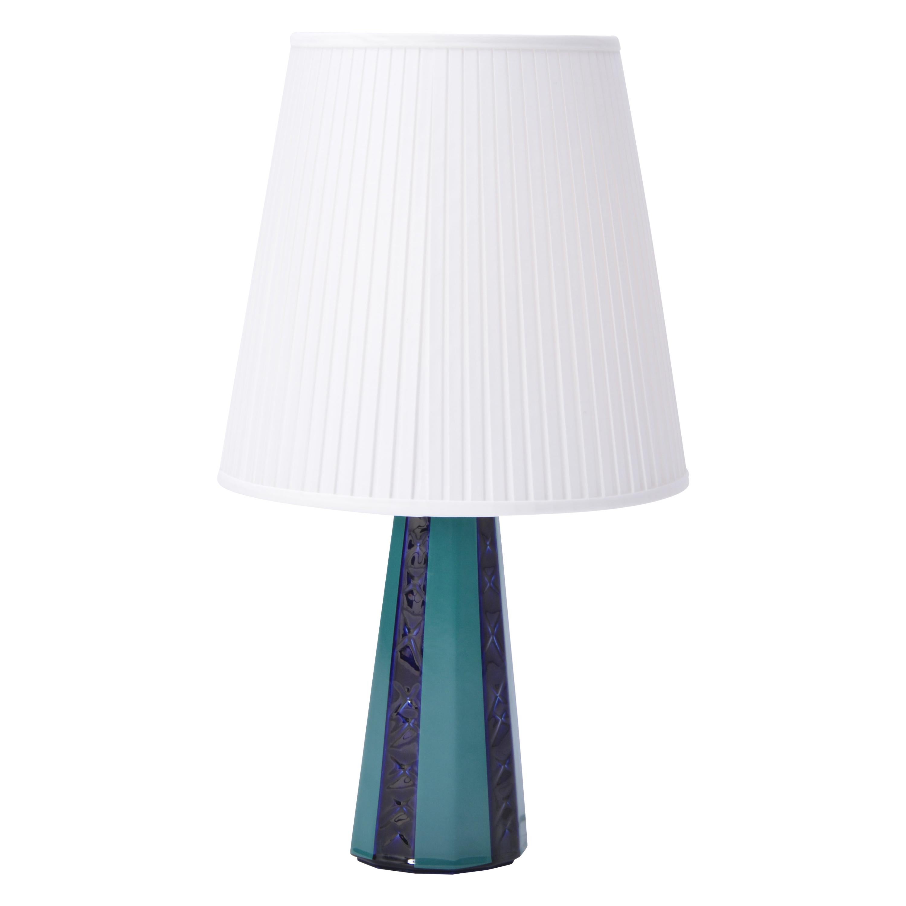 Grande lampe de table danoise moderne du milieu du siècle:: verte et bleue:: de Søholm