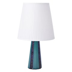 Tall Danish Mid-Century Modern Green and Blue Table Lamp from Søholm