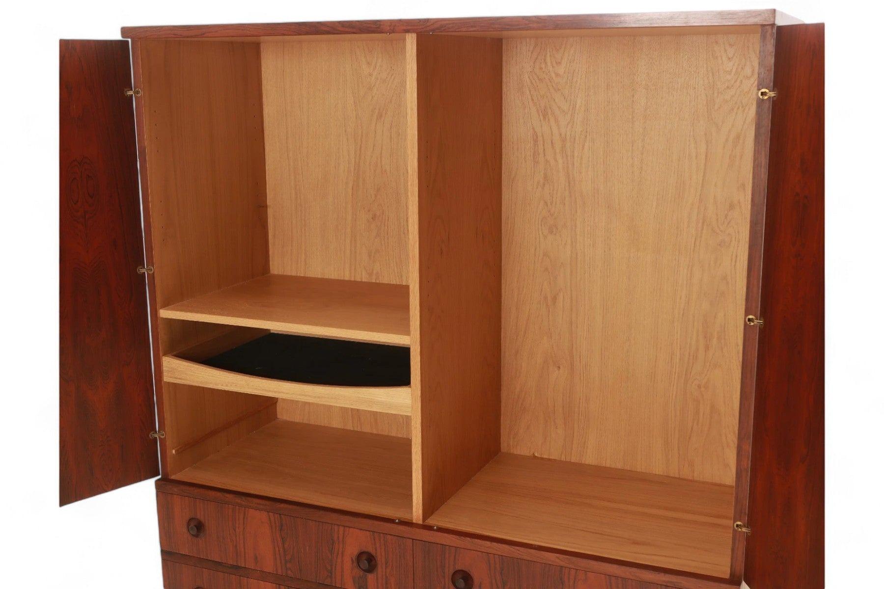 Tall Danish Modern Cupboard in Brazilian Rosewood In Good Condition For Sale In Berkeley, CA