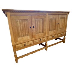 Tall Danish Modern Henning Kjærnulf Oak Sideboard