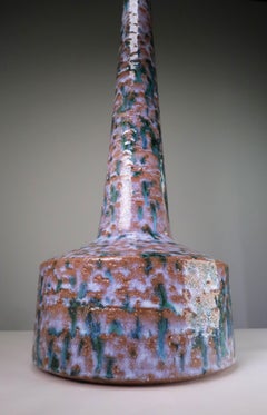 Lampada da tavolo alta in ceramica multicolore modernista, 1971