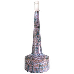 Tall Organic Decor Multicolored Ceramic Table Lamp, 1971
