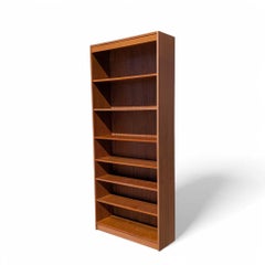 Tall Danish Modern Teak Bookcase with Adjustable Shelves, c. 1960s