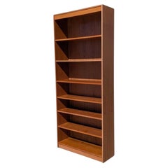 Tall Danish Modern Teak Bookcase with Adjustable Shelves, c. 1960s