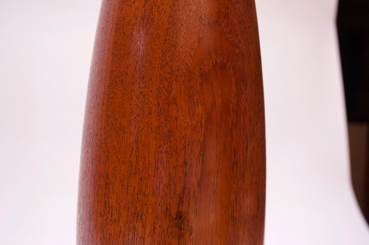 Tall Danish Modern Turned Teak Lamp by ESA In Good Condition For Sale In Brooklyn, NY