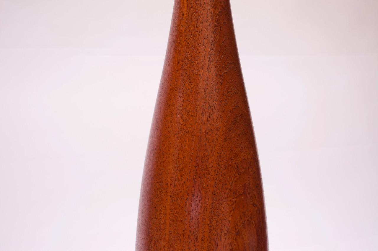 Mid-20th Century Tall Danish Modern Turned Teak Lamp by ESA For Sale