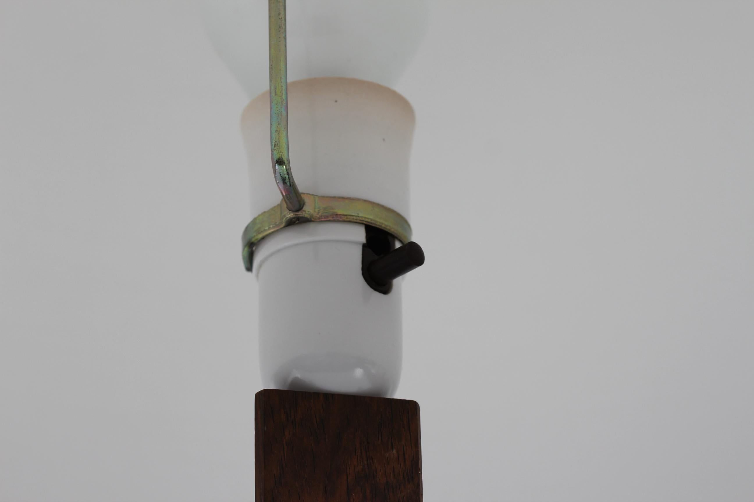 Tall Danish Sculptural Ceramic Table Lamp with Blue Glaze Made by Søholm, 1960s 1
