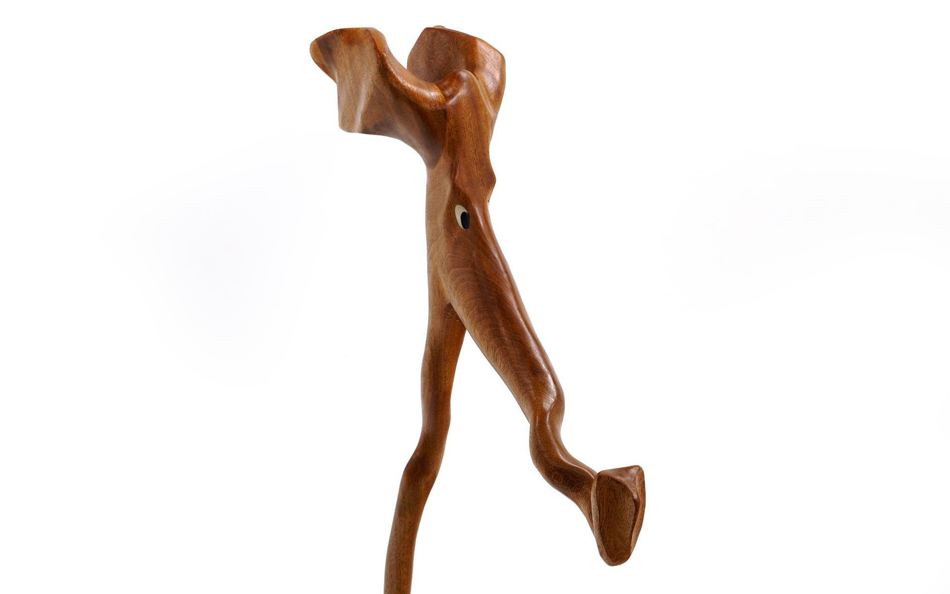 Mid-Century Modern Tall Danish Teak Animal Sculpture by Knud Albert, Denmark, Signed For Sale