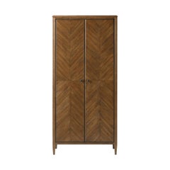Tall Dark Oak Two Door Cabinet
