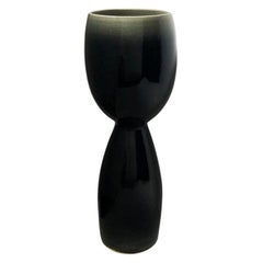 Tall Dark Ombre Glaze Ceramic Chalice by Sandi Fellman
