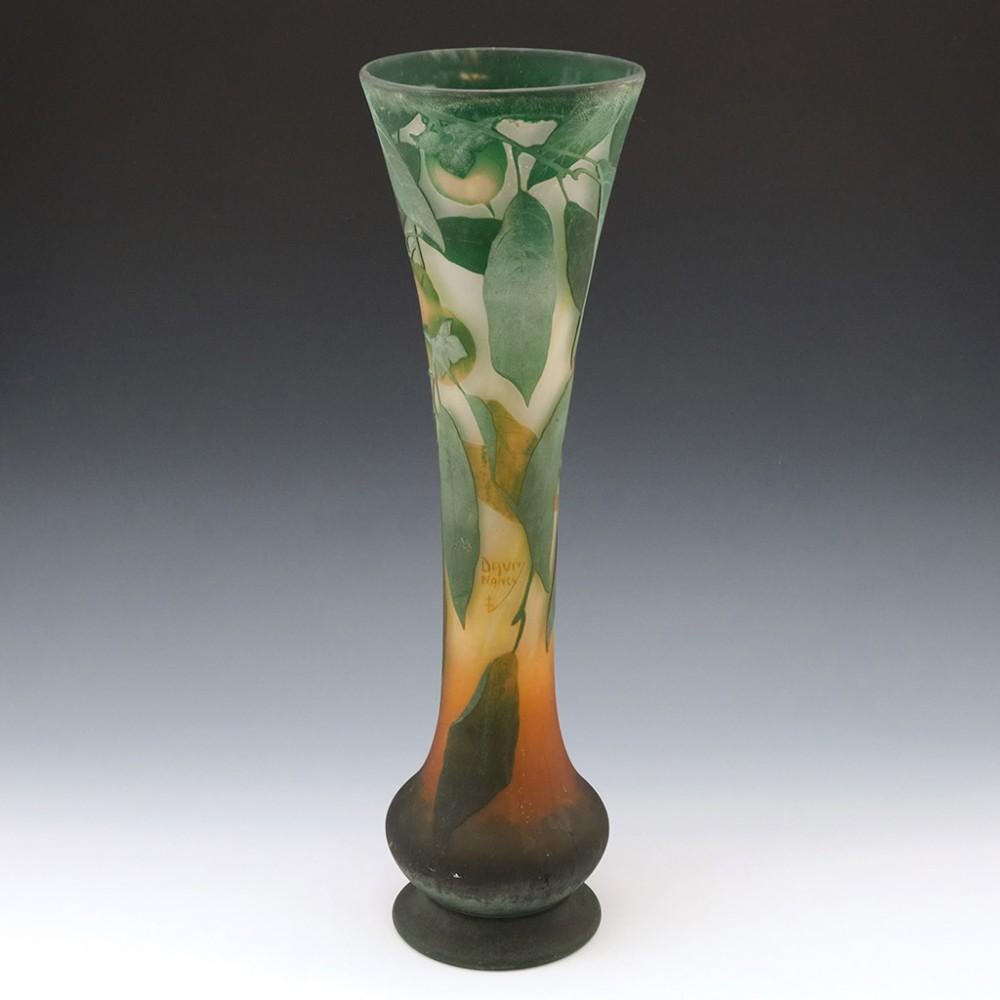 Tall Daum Quinces Cameo Vase, c1910

When Jean Daum assumed control of the Verrerie Sainte-Catherine, after the previous owners defaulted on their loans, he could not have imagined that well over one hundred years later people would express such a