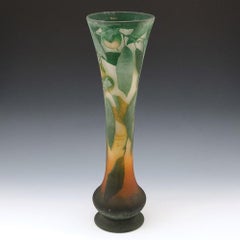 Tall Daum Quinces Cameo Vase, c1910
