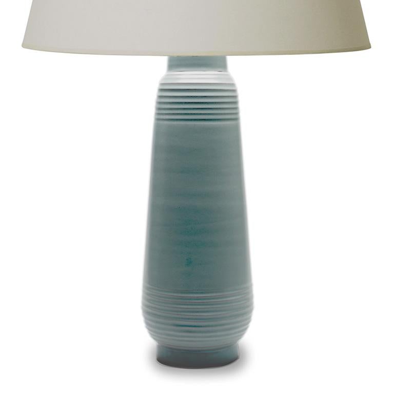 Modern Tall Deco or Funkis Table Lamp in Pale Blue by Ewald Dahlskog For Sale