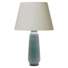 Tall Deco or Funkis Table Lamp in Pale Blue by Ewald Dahlskog