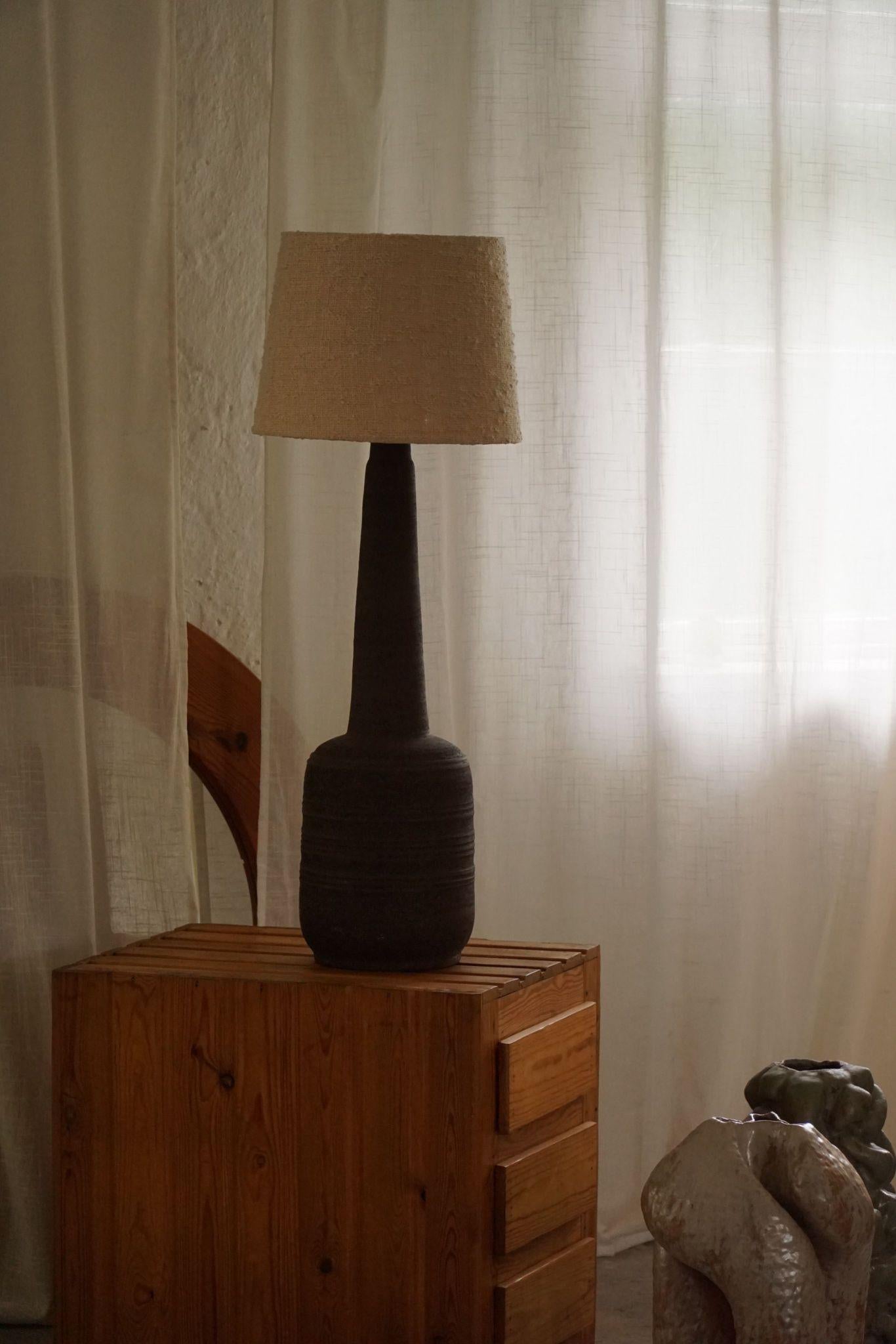 Tall Decorative Organic Ceramic Lamp, Danish Midcentury, 1970s For Sale 4