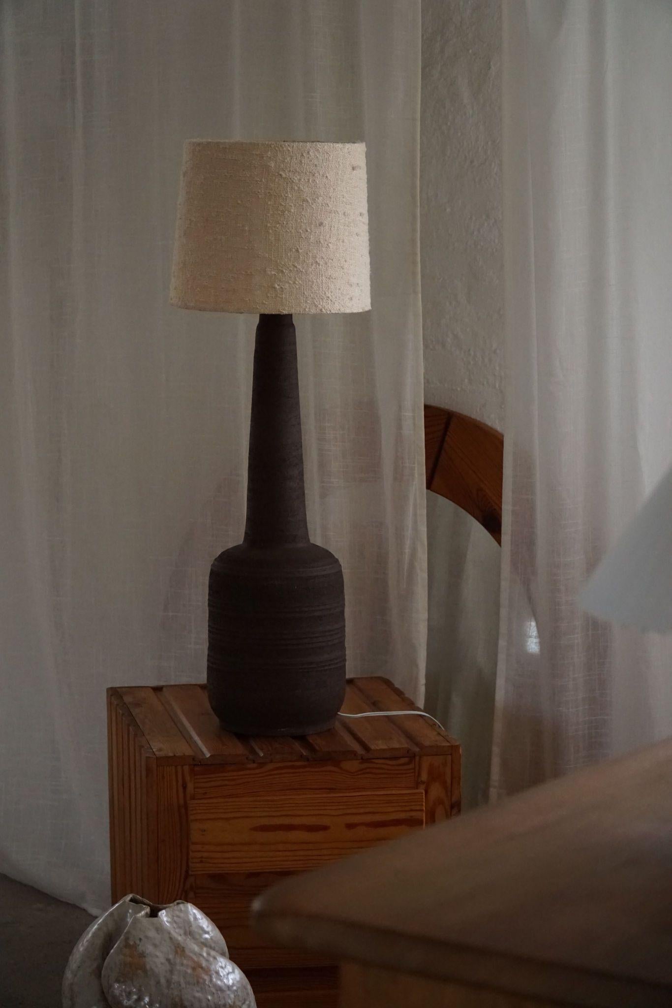 Tall Decorative Organic Ceramic Lamp, Danish Midcentury, 1970s For Sale 5