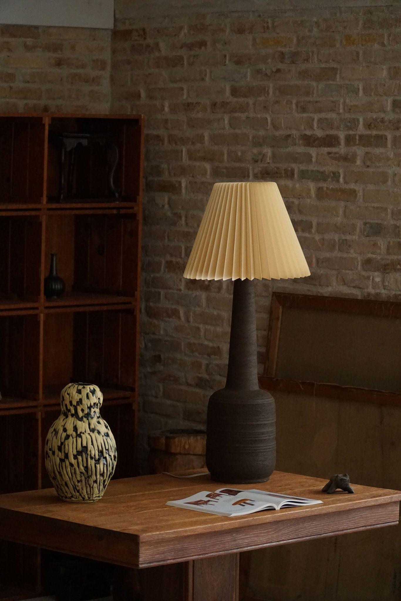Tall Decorative Organic Ceramic Lamp, Danish Midcentury, 1970s For Sale 6