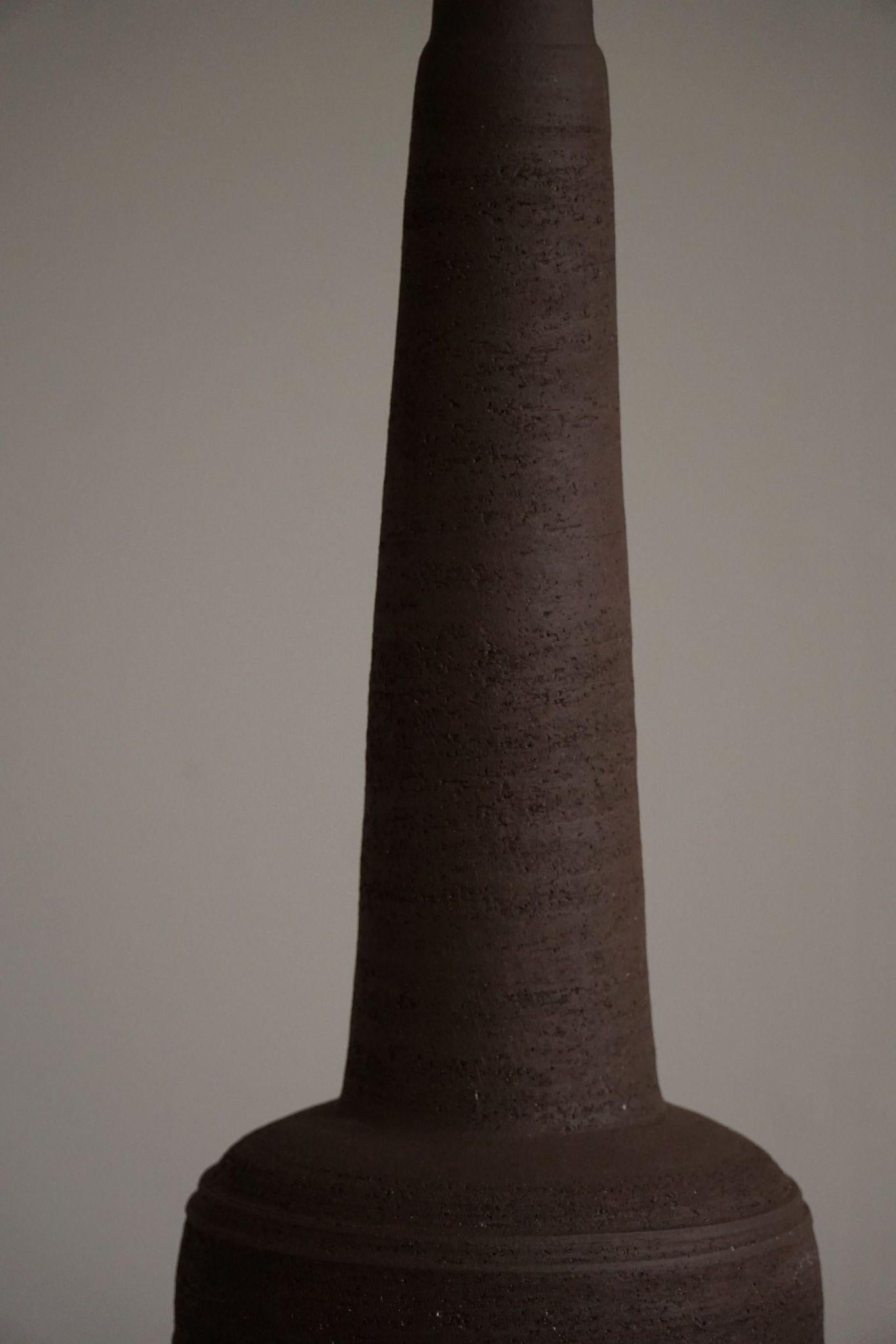 Tall Decorative Organic Ceramic Lamp, Danish Midcentury, 1970s In Good Condition For Sale In Odense, DK