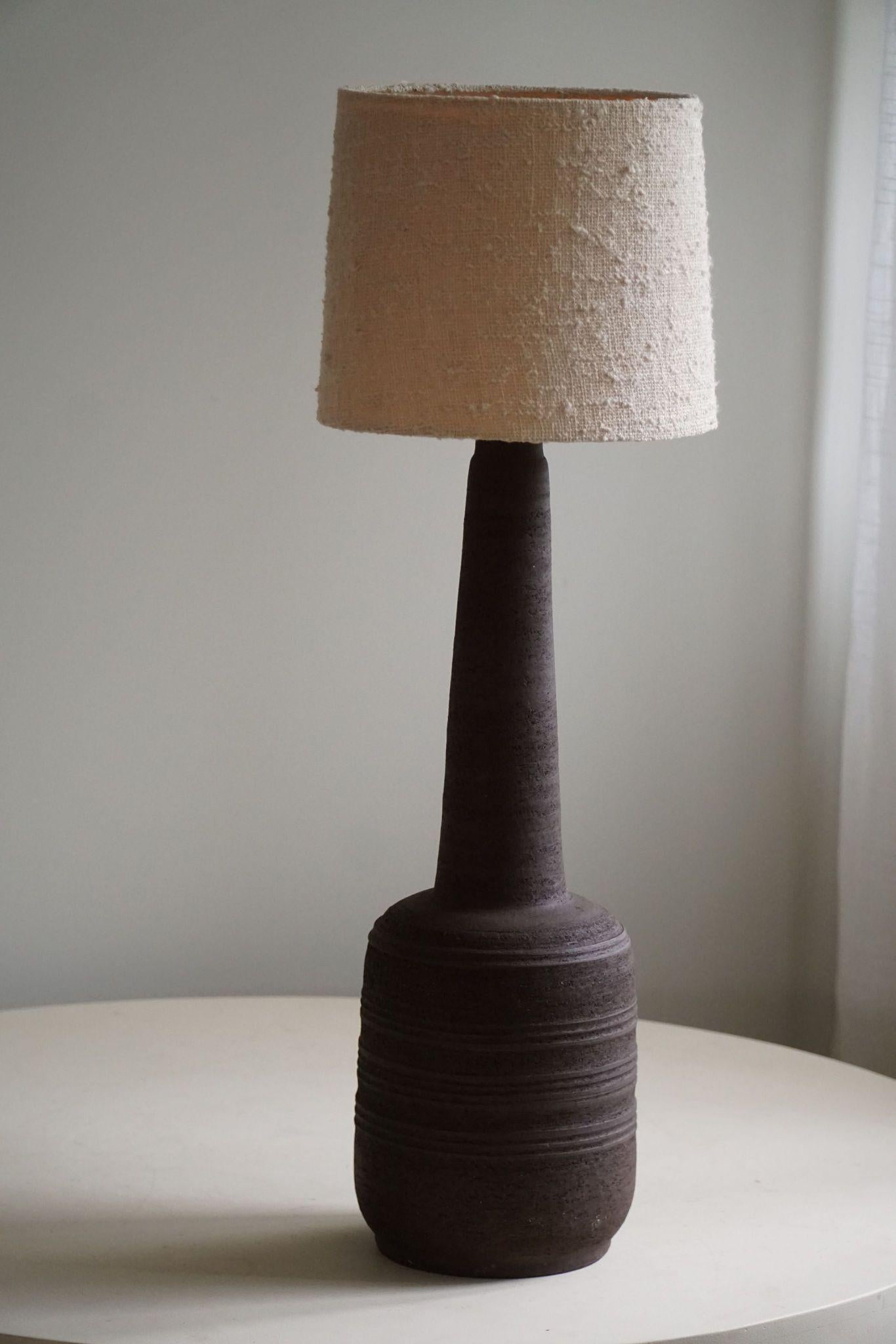 Tall Decorative Organic Ceramic Lamp, Danish Midcentury, 1970s For Sale 2