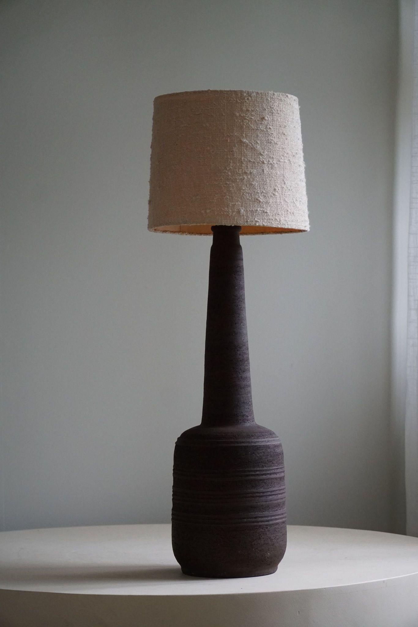 Tall Decorative Organic Ceramic Lamp, Danish Midcentury, 1970s For Sale 3