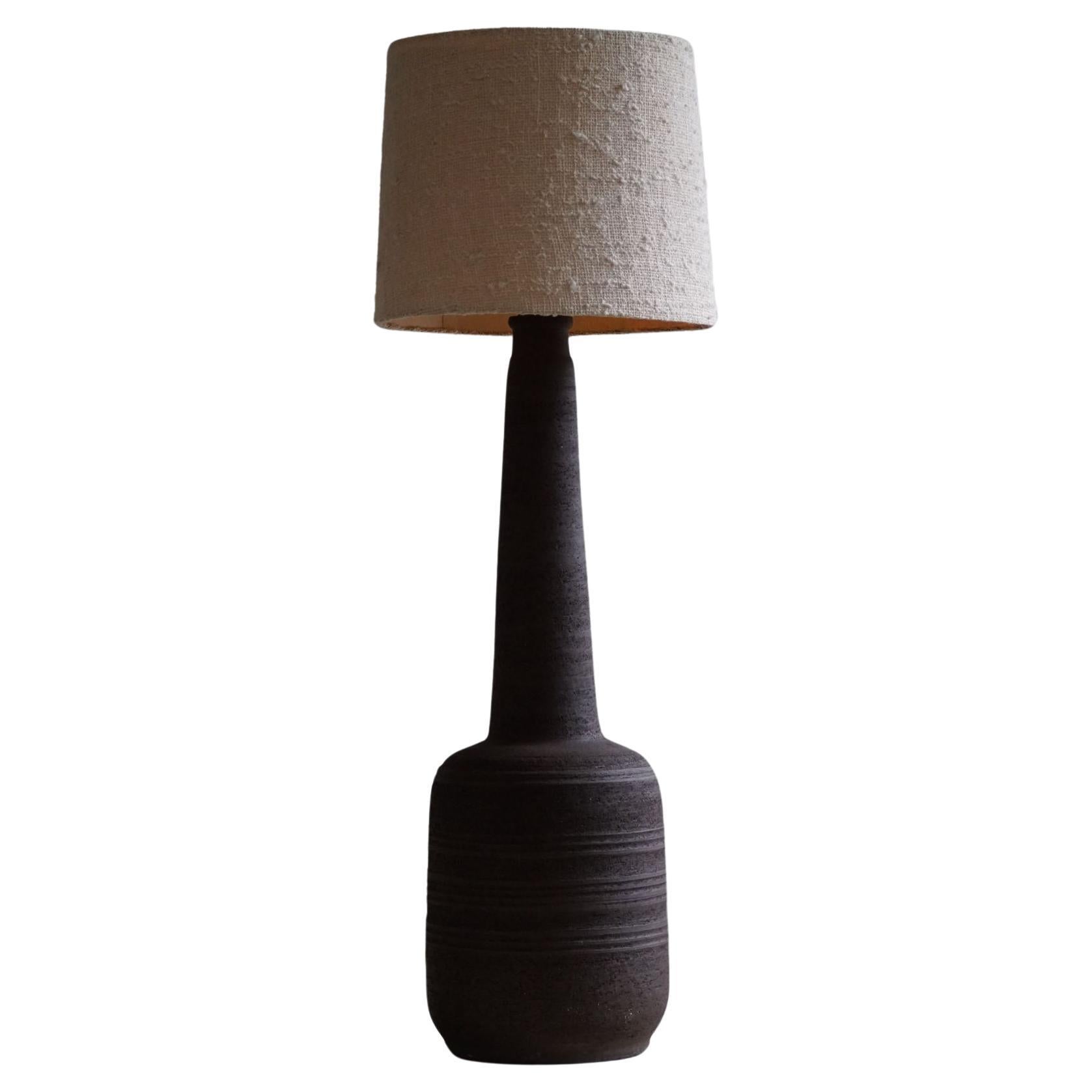 Tall Decorative Organic Ceramic Lamp Danish Midcentury 1970s