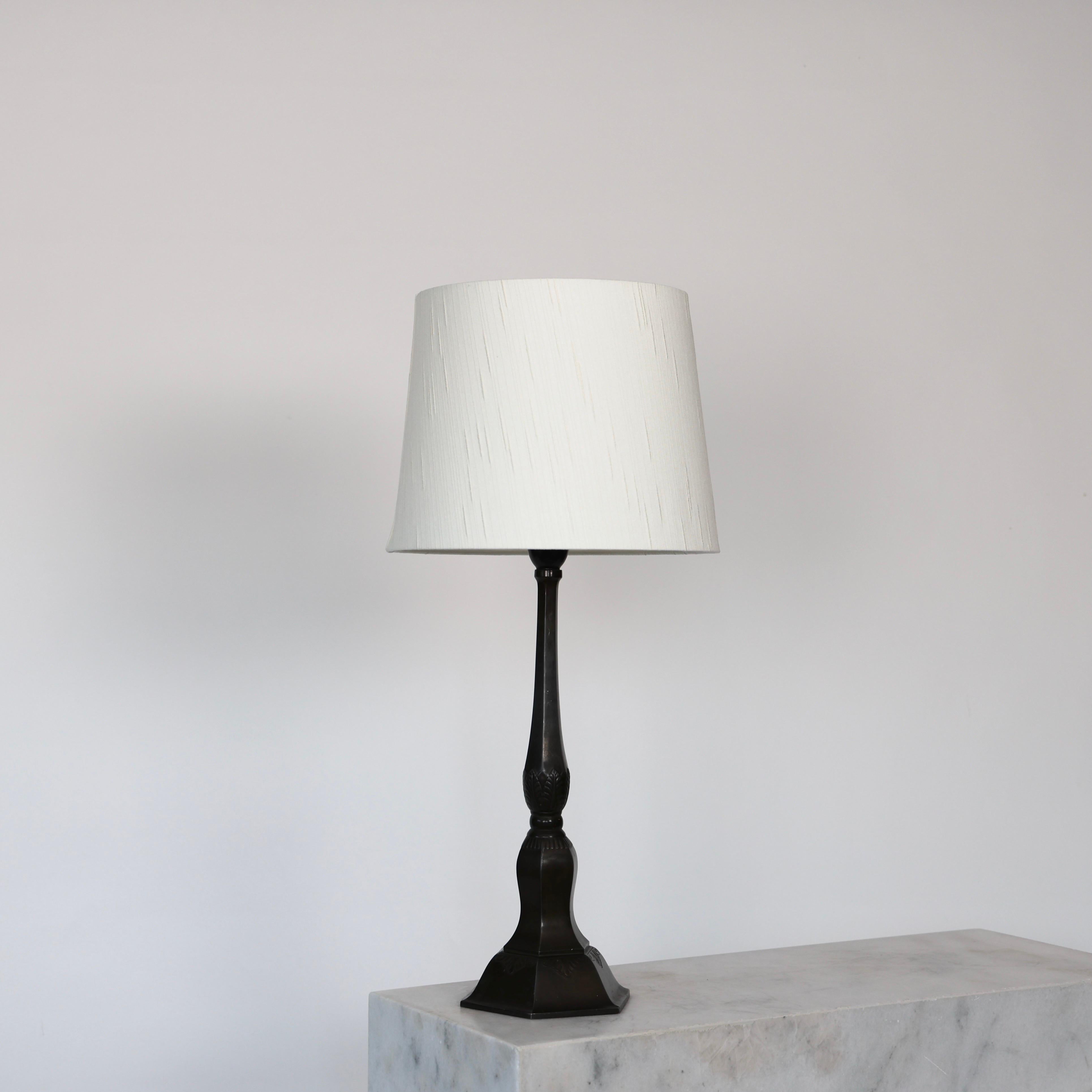 Art Deco Tall Diskometal Table Lamp by Just Andersen, 1920s, Denmark For Sale
