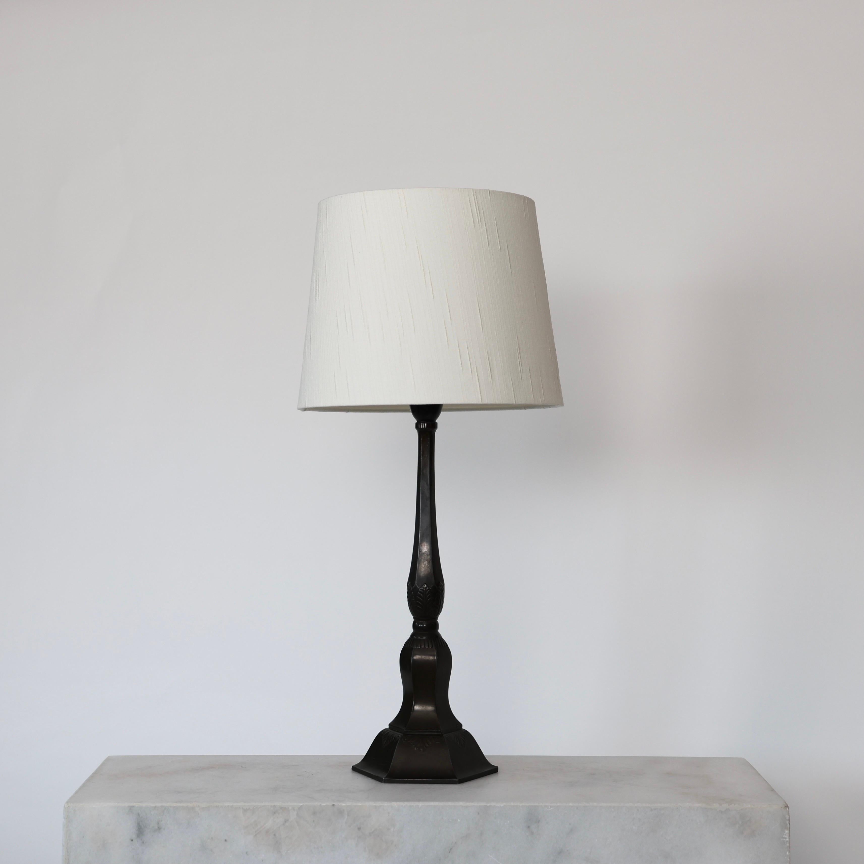 Danish Tall Diskometal Table Lamp by Just Andersen, 1920s, Denmark For Sale