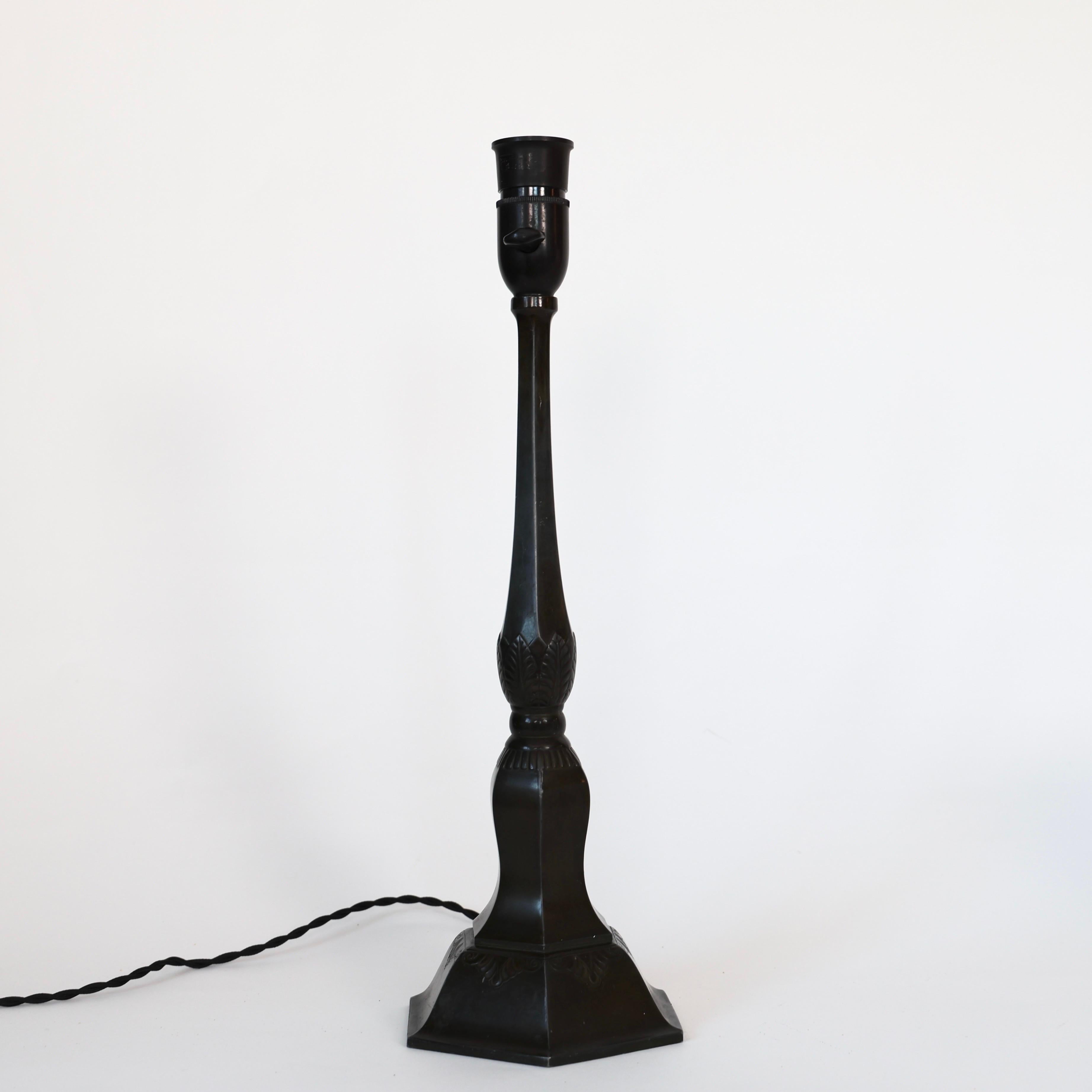 Metal Tall Diskometal Table Lamp by Just Andersen, 1920s, Denmark For Sale