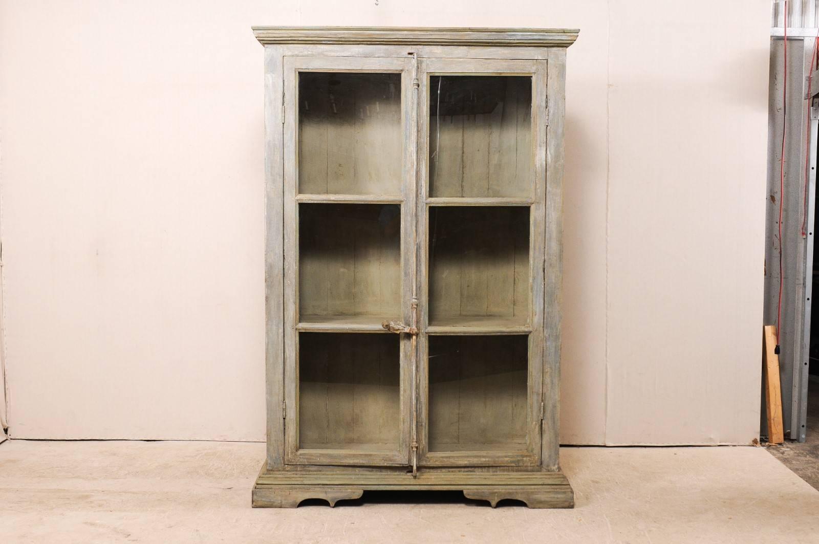 reclaimed wood curio cabinet