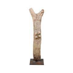 Retro Tall Dogan Tribe Hand Carved Wood Toguna Post, Mid-20th Century