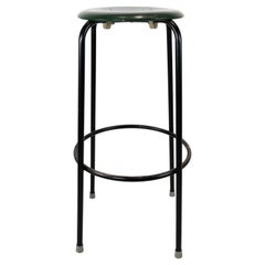 Tall Dot Stool in Dark Green by Arne Jacobsen and Fritz Hansen, 1950s