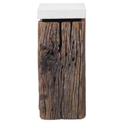 Tall Dutch Canal Post in Weathered Iron Wood