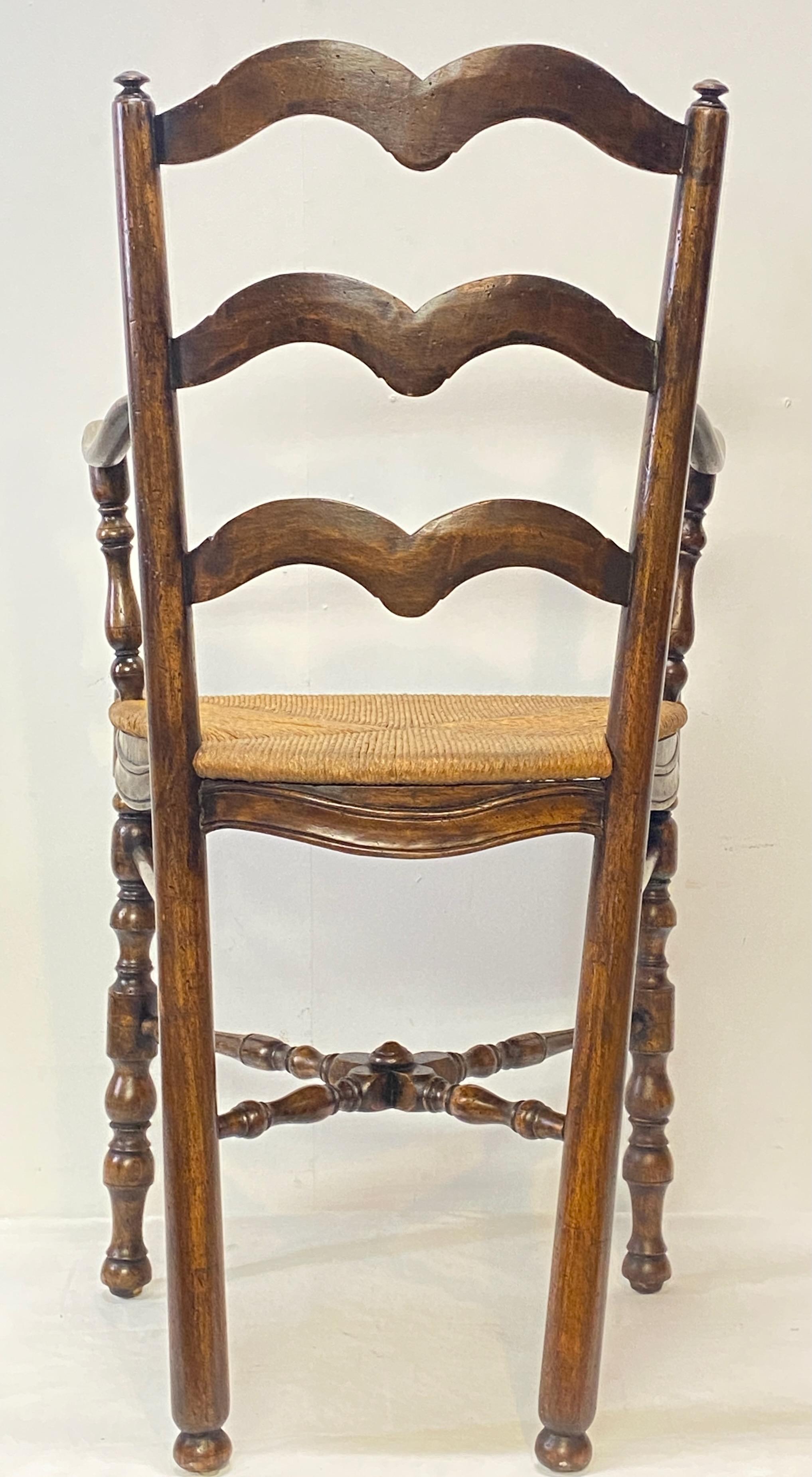Tall Early 19th Century French Provincial Walnut Armchair For Sale 1