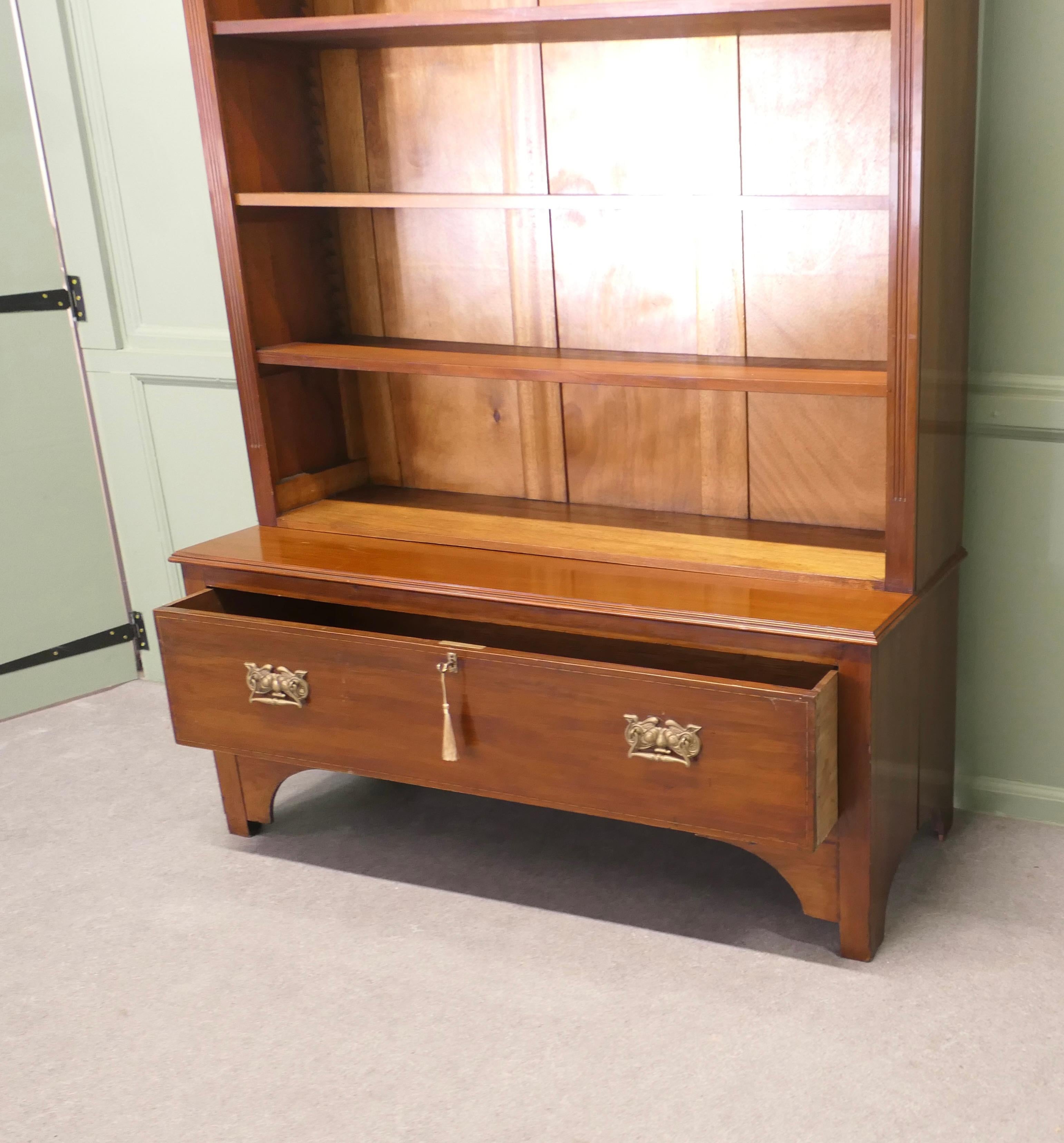 Noce Tall Edwardian Walnut Bookcase in vendita