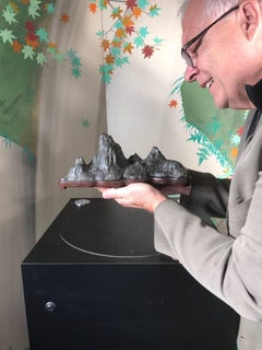 Tall "Eight Peaks" Mountain Scholar Rock, Natural Bonsai Suiseki