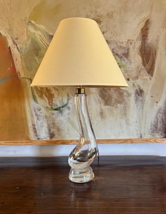 Tall elegant cristal glass lamp French c.1960’s