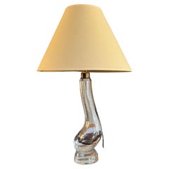Tall elegant cristal glass lamp French c.1960’s