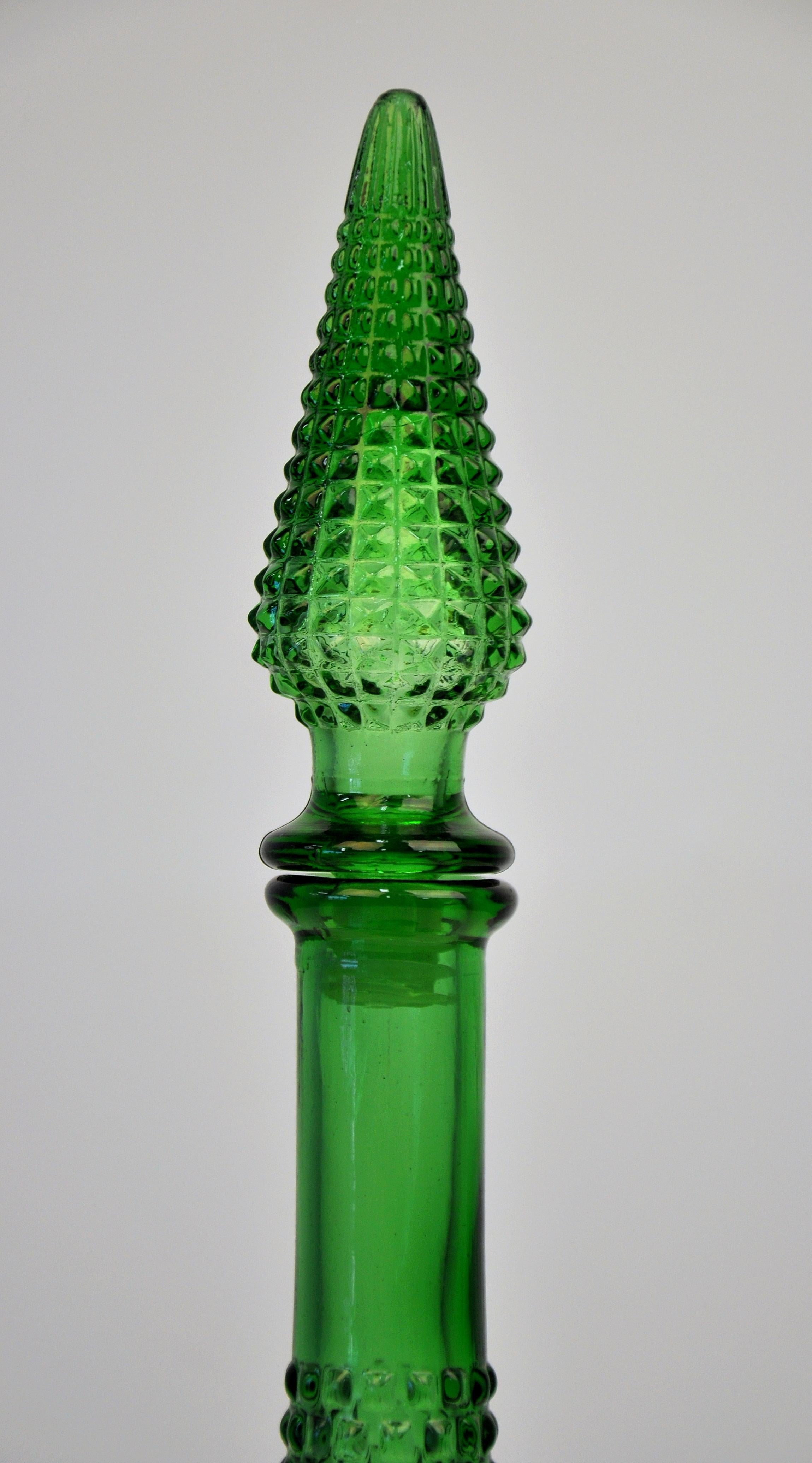 vintage green decanter