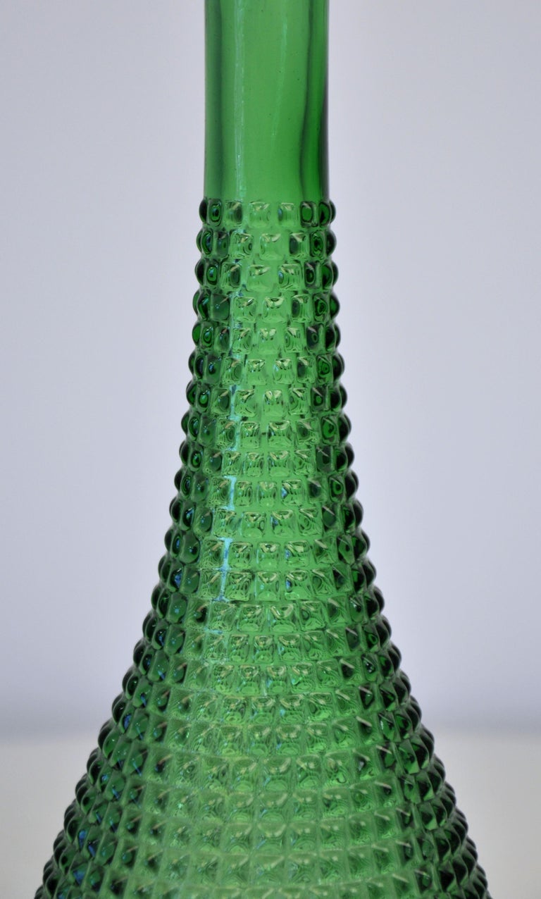 Emerald Green Empoli Glass Tall Decanter For Sale at 1stDibs vintage