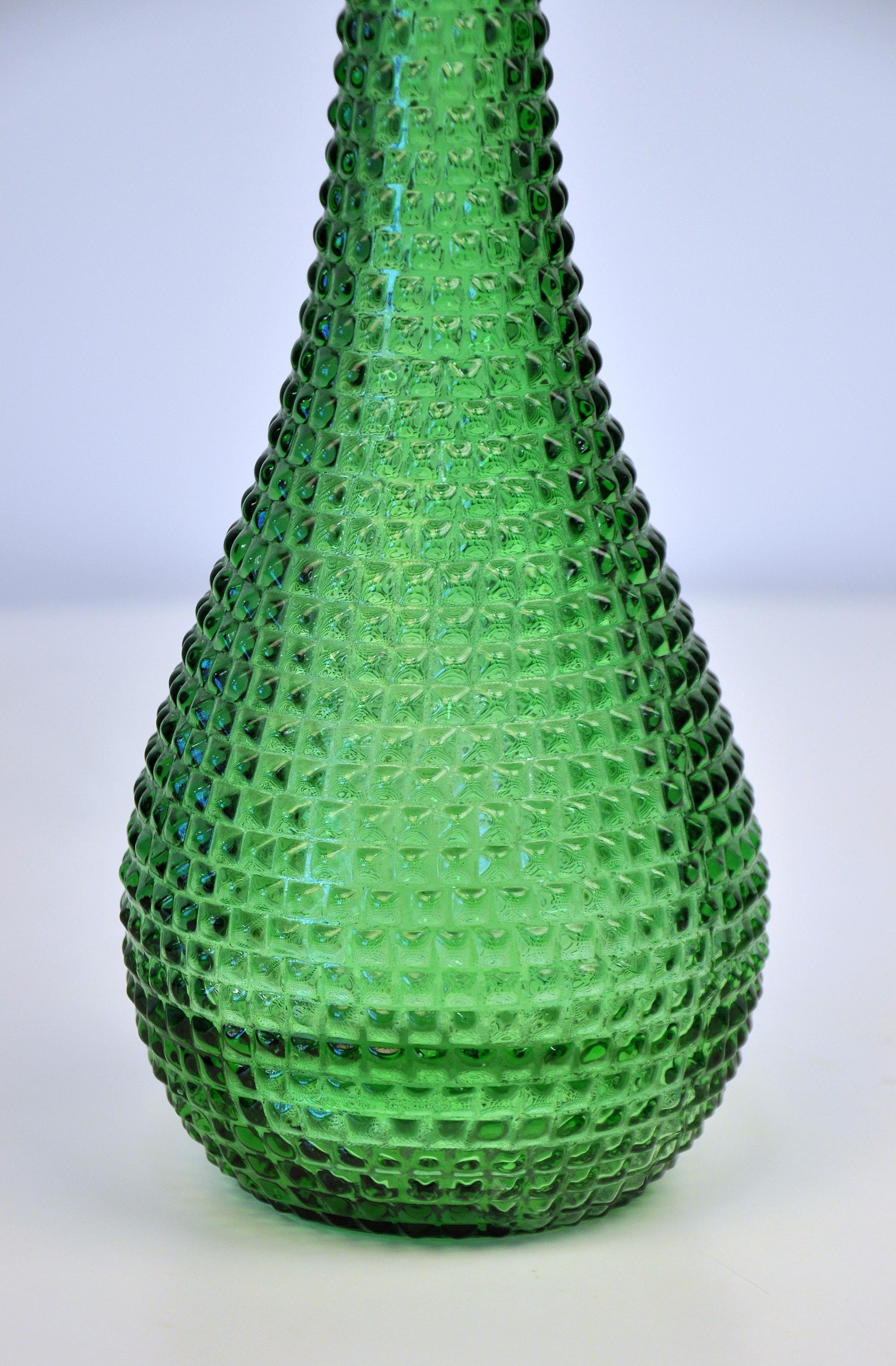 green glass decanter