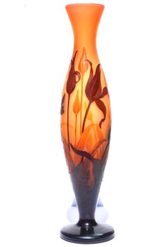 Tall Emile Galle Lily Pedestaled Vase
