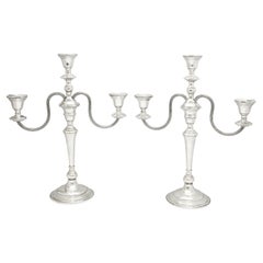 Paar Empire-Stil-Kandelaber aus Sterlingsilber