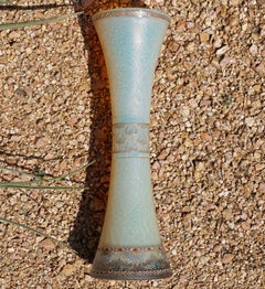 Große emaillierte, geschnitzte, geätzte und vergoldete, opalisierende Daum Nancy-Vase