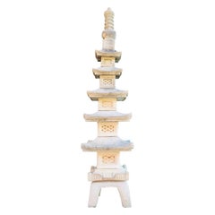 Tall English Cast Stone Pagoda Garden Centerpiece