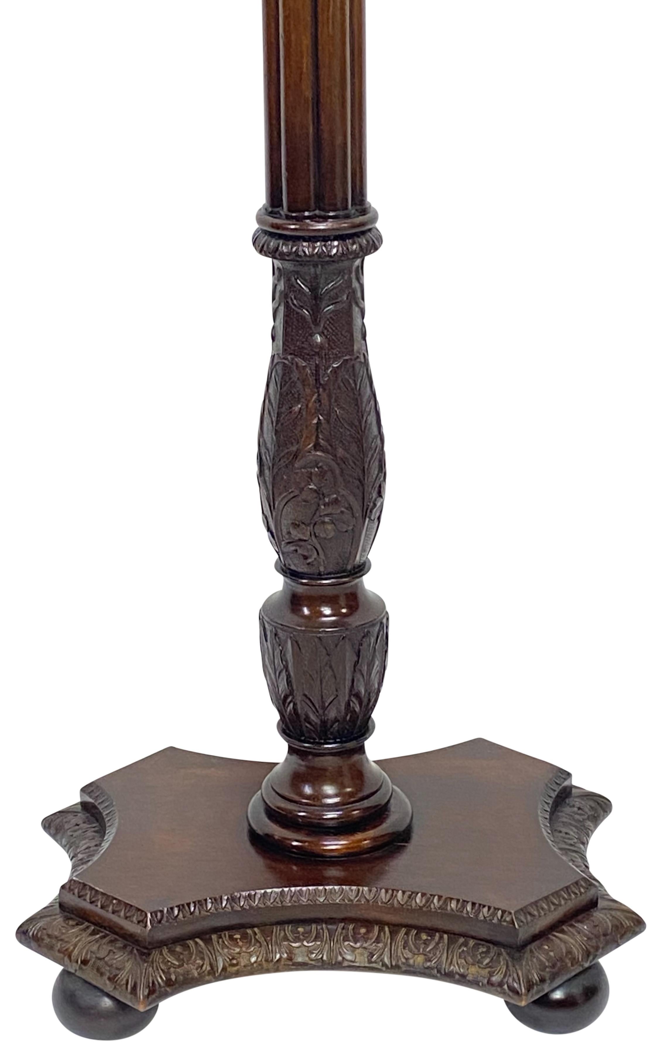 Carved Tall English Georgian Mahogany Fern / Plant Stand, Late 18th-Early 19th Century For Sale