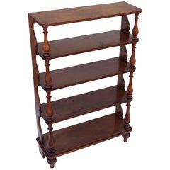 Antique Tall English Standing Shelves or Bookcase Étagère of Fruitwood