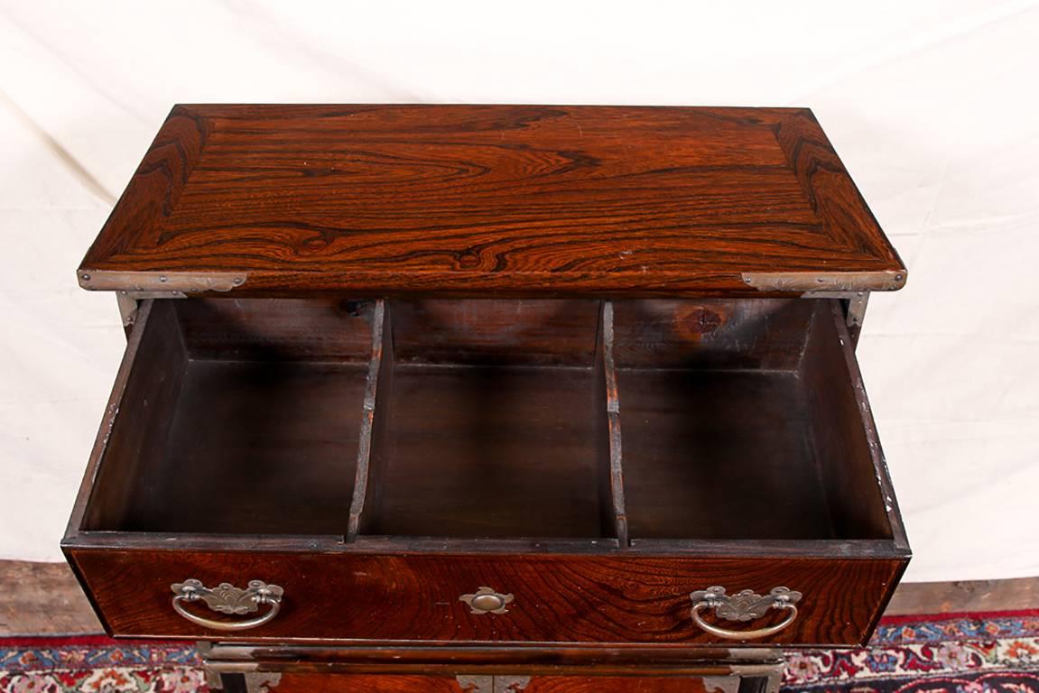 Asian Tall Exotic Wood Tansu Chest