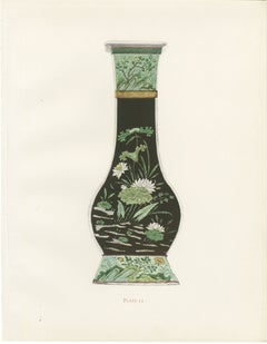Tall Famille Noire Quadrangular Vase, Four Seasons, Gorer Plate 1911